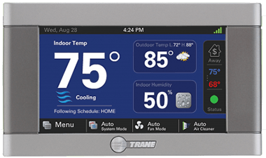 picture of a touchscreen wi-fi thermostat