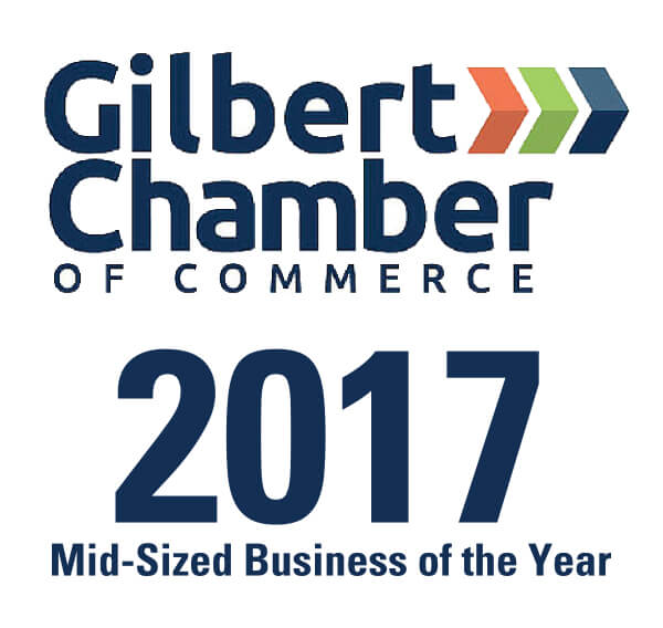 2017 Mid-Sized Business of the Year by the Gilbert Chamber of Commerce