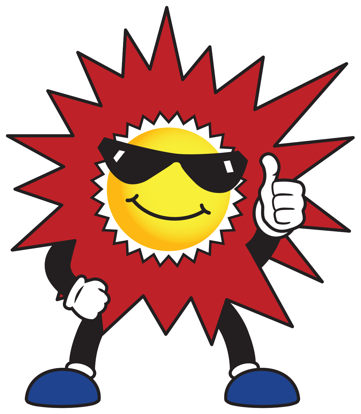 John’s mascot smiling and flashing a thumbs up