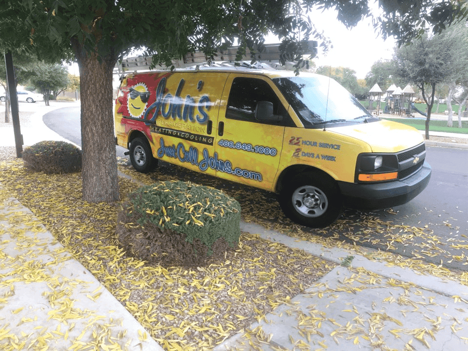 John’s truck outside a home in Mesa